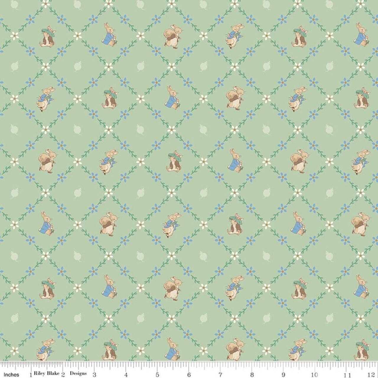 Lattice in Green (c17254-green) | Peter Rabbit and Benjamin Bunny | Riley Blake Designs | Riley Blake